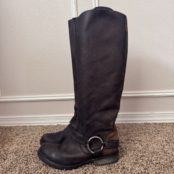 Steve Madden Shoes - Steve Madden Judgement Women's Size 7M Distressed Leather Tall Moto Boots